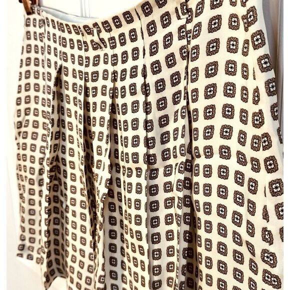 J. Crew Pleated Prep Mini Skirt in Foulard Print Ivory & Cream Sz 10 Preppy NWT - Picture 7 of 13